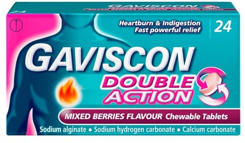 Gaviscon Double Action Tabs Heartburn Indigestion Mixed Berry 24s