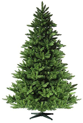 RS Trade 19001 Spessarttanne 100% PVC 120 cm Weihnachtsbaum künstlich (Ø ca. 92 cm) 644 Spitzen und Schnellaufbau Klappsystem, schwer entflammbar, unechter Tannenbaum inkl. Christbaum Ständer