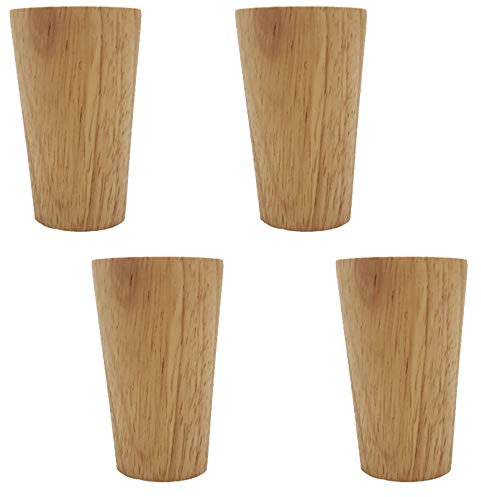 4 Stück Ersatz Möbelfüße Möbelbeine,Eiche Stühlefusse,Sofafüße,Schrankfüße,Küche Fuß,Couchtischbeine,Massivholz Nachttischfusse,Mit Montageplatte und Schrauben,Holzfarbe(straight8cm(3.1in))