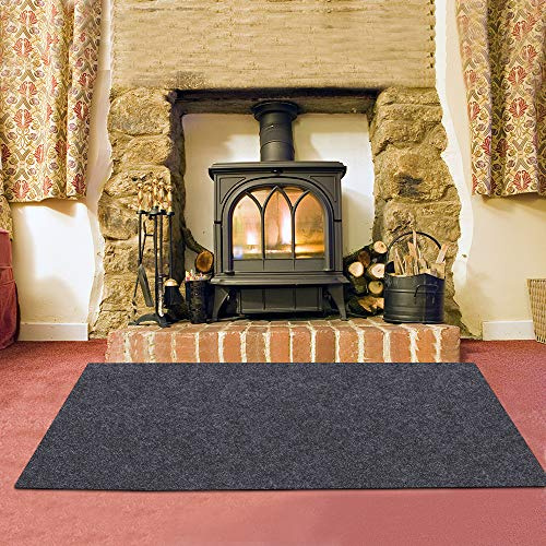 Fireplace Rug—Stove fire mat，Retardant | Heat Resistant，Ember Mat and Grill mat，Absorbent Material， Protect The Home Floor and Ground from Ashes, Waterproof and Anti-Skid Backing, Washable (36×60)
