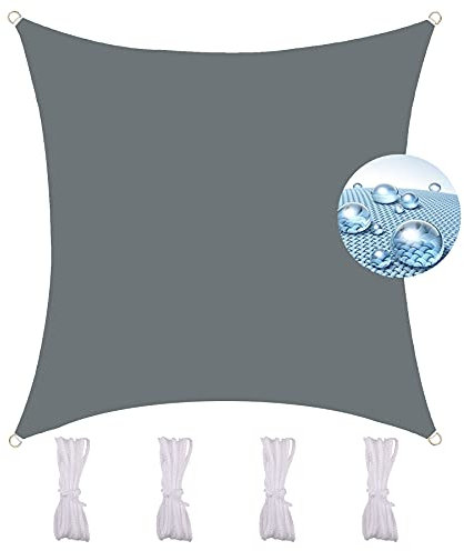 DYKL Vela Ombreggiante Quadrata 2.5X2.5M， per Giardino Hdpe Traspirante Giardino Terrazza Piscina Patio Shack Tenda A Vela Impermeabile -Grigio Scuro