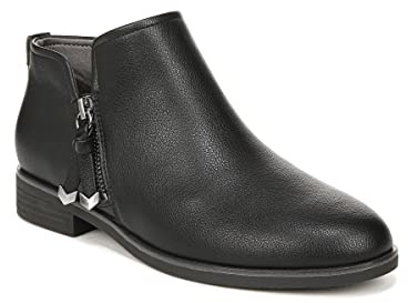 Dr. Scholl's Shoes Womens Astir Low Heel Side Zip Ankle Bootie Black Smooth 7 W