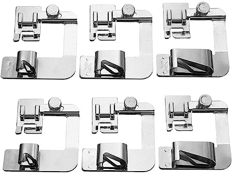Nähfuß-Set mit gerolltem Saum, 0,95 cm, 1,2 cm, 1,6 cm, 1,6 cm, 2,2 cm, 2,2 cm breit, gerollter Saum, Nähfuß-Set für Haushaltsnähmaschinen mit niedrigem Schaft, 6 Stück