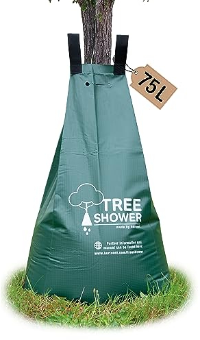 horizont TreeShower Bewässerungssack für Bäume 75l Wassersack für Bäume aus UV beständigem 400g/m² PVC, automatische Bewässerung bis zu 9 Stunden, Verbindung mehrerer Säcke, Diebstahlschutz