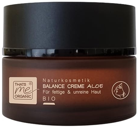 Thats me organic Balance Creme (50ml) – Feuchtigkeitscreme für fettige & unreine Haut – Reinigend & Feuchtigkeitsspendend – Face care für Problemhaut, Couperose & Rosacea – Vegan & Bio-Zertifiziert