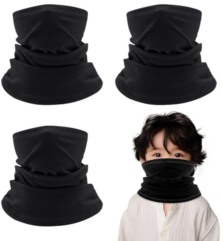 SKHAOVS 3 Pack Winter Kids Neck Warmer and Scarf for Boys Girls, Snood Windproof Warm Scarf for Outdoor Sports