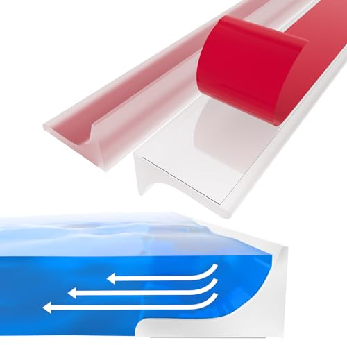 Schwallschutzleiste Dusche Selbstklebend, Silikon Wasserstopper Dusche Schwallschutz, Selbstklebende Duschschwelle Duschdichtung, TüRdichtung Duschwasserstop für Rahmenlose Duscht (2.5M,Transparent)
