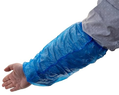 TIGA-MED PE ärmskydd | 40 x 20 cm | vattentätt och ventilerande | med elastiskt band | latexfri | blå eller vit | 100/500/1000/2000/4 000 stycken | skyddsärmar | armskydd | ärmskydd (4 000, blå)