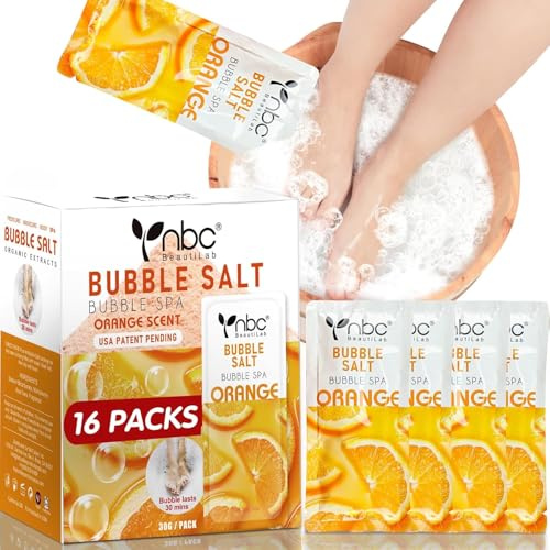 nbc BeautiLab Bain de pieds - Emballage individuel - Additif pour les pieds fatigués et secs et craquelés - Odeur de pieds et adoucit les callosités - Parfum orange