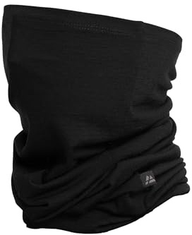 DANISH ENDURANCE 100% Merino Multifunktionstuch, Ultraleichter Schlauchschal, für Damen & Herren, Schwarz, Einheitsgröße