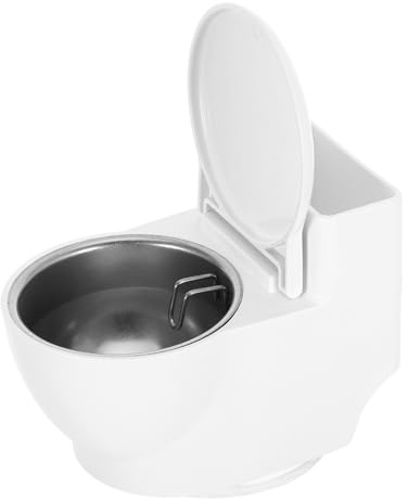 PLAFOPE Wall Mounted Covered Ashtray Toilet Shape with Lid Creative Indoor Smoking Supplies for Home Office Bathroom Decor No-drill Installation PP and Stainless Steel Design