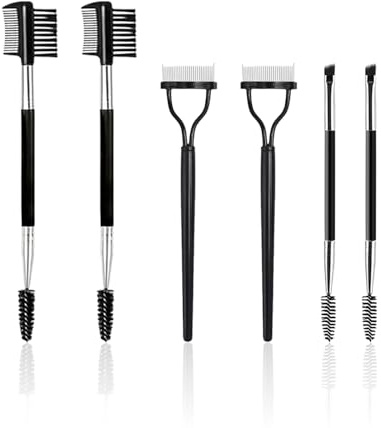 6-delad ögonmakeup-verktygssats, ögonbrynsborste, ögonkam, ögonbrynsavskiljare, ögonlockskam, sminktillbehör.