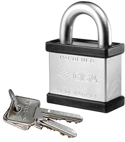 CISA 128050550, Lucchetto Antiscasso in Acciaio con Chiave LIM, 55 mm, Arco 25 mm