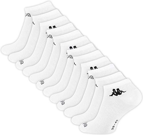 Kappa Cottonprime 6-9 o 12 paia di calzini sportivi originali per sneaker, colore nero, bianco, 12 paia - bianco, 43-46