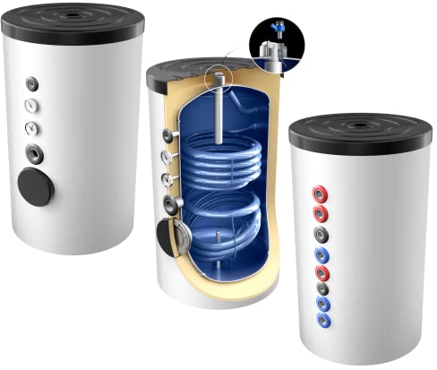 Neue Generation 160 Liter Solar-, Warmwasserspeicher, mit 2 elliptischen Wärmetauschern, inkl. Versand