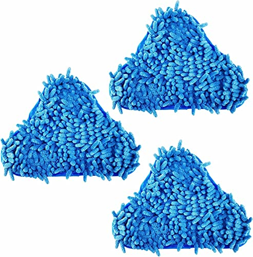 MEETOZ 3pcs H2O Steam Mop X5 Pads Coral Blue Chenille H20 Compatible Replacement Washable