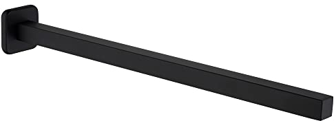 HomeHeng Handtuchhalter Einarmig Bad, Handtuchhalter Mattschwarz 40cm, Handtuchstange Eckig Rostfrei, SUS304 Edelstahl Badetuchhalter Wand, H4401MB