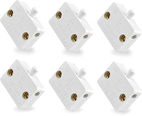 CENPEK 6 uds., Armario de Armario, interruptores de luz eléctricos Blancos, Interruptor de lámpara Normalmente Cerrado para Luces de Armario, Interruptor de luz para Puertas de Armario
