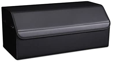 Ergocar Organizador de Maletero, Doble Capa Plegable para Almacenamiento, Cuero de PU Con Tapa, Impermeable y Duradero para Coches y SUV