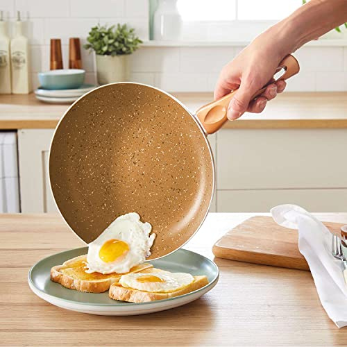 Coopers of Stortford - 20cm Copper Granite Effect Frying Pan - Non Stick Ceramic Cookware with Scratch Resistant Coating