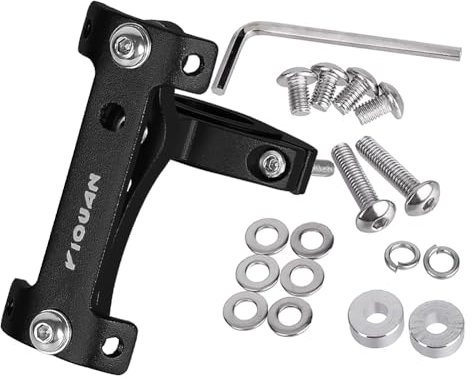Kigauru Bike Bottle Cage Adapter, Aluminum Alloy Double Headed Bicycle Bottle Cage Extender High Hardness Adjustable Bottle Mount Seat Post Water Bottle Holder with Installation Tool for MTB Road Bike