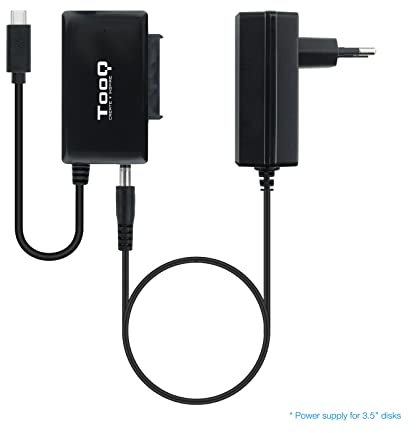 Blendend Adaptador USB 3.0 a SATA 2.5/3.5 con alimentador USB-C, Ideal para conectar Discos Duros y SSD externos.