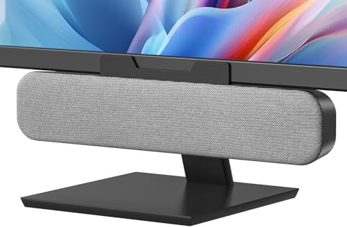 ZETIY Enceinte PC, USB Haut-Parleur PC pour Moniteur, Mini Barre de Son avec Clipser pour Ordinateur Portable, Ordinateur de Bureau, Téléphone, Tablette - Plug & Play （Gris）