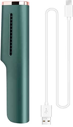 Briaatt Plancha de Pelo EléCtrica InaláMbrica y Rizador 2 en 1 Peine Seco Mini Carga USB Alisado en Caliente Verde