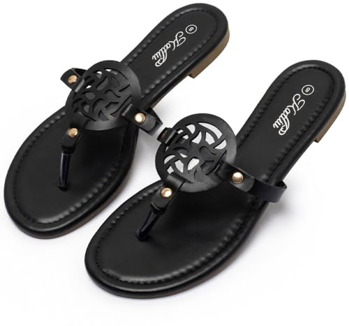 katliu Damsandaler tåseparator sommar sandaler öppna tår minimalistisk och trendig 36–42, svart, 39 EU