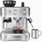 Espresso Machine With Built-In Grinder & Milk Frother, Bean to Cup Coffee Machine Latte & Cappuccino Coffee Maker, 15 Bar Pressure, Stainless Steel