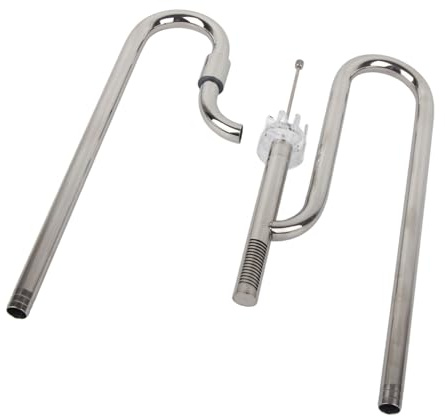 TOPINCN 304 Skimmer de área de Leliepop de Acero Inoxidable con Aceite de Aceite Giratorio para Uso Seguro de Acuarios, Entrada de Metal y Tubería de Drenaje (16 mm/0,63 Pulgadas)