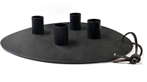 anaan Palux - Set di 4 portacandele magnetici, in metallo, nero | L'Avvento può essere disposto liberamente su un elegante vassoio in pallet per cene di Natale e decorazione da tavolo