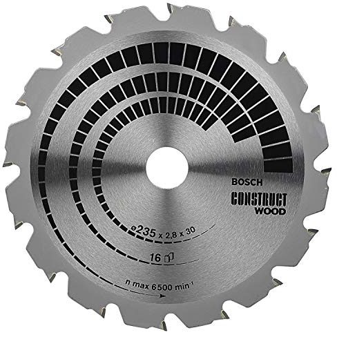 Bosch Accessories Bosch Professional 1x Kreissägeblatt Construct Wood (für Holz, Sägeblatt Ø 235 x 30 x 2,8 mm, 16 Zähne, Zubehör Kreissäge)