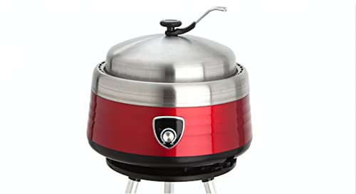 Vulcano Holzkohlegrill multifunktional mit Gebläse (Rot)
