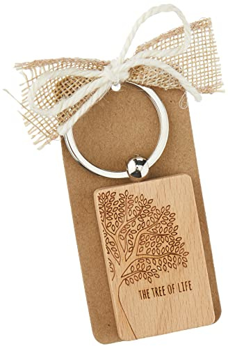 Mopec MWA10 Porte-clés en Bois Motif The Tree of Life Multicolore 9 x 4,5 cm