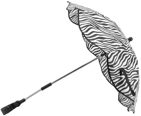 Kinderwagen-Regenschirm, Tragbarer Universeller Kinderwagen-Sonnenschirm für Klappstuhl (Zebrastreifen)