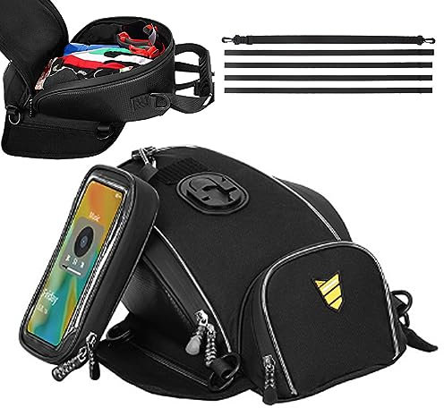 Qikam Motorrad Tankrucksack Wasserdicht | Wasserdichter Tankrucksack mit großem Fassungsvermögen für Motorräder,Kleine Motorradtasche für die meisten Motorräder, Motorradaufbewahrung, Motorradzubehör