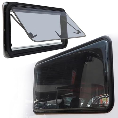 CHHMAELOVE Ausziehbare Wohnmobil-Fenster, Wohnmobil-Ausstiegsfenster mit Vorhang, doppellagige UV-beständige Acrylplatte, passend für 3,5–8 cm Dicke Wände,1200x500mm