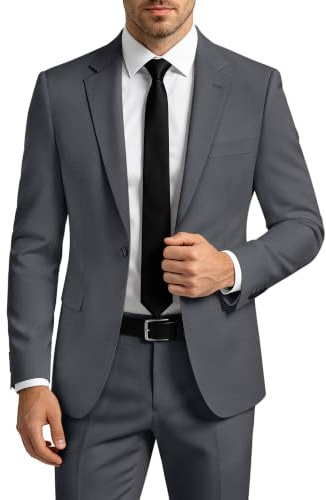 LORENZO BRUNO Suit Kostym för män, 2-delad kostym för män, en knapp, smal passform, enfärgad jacka och byxor, smoking, set, affärer, bröllopsfest