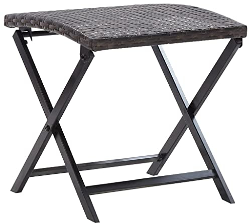 Kangmusi Klapphocker Poly Rattan Braun, kangmusi45772