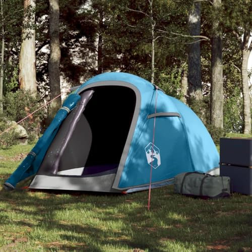 Tino Tech Tente tunnel pour 2 personnes - Bleu - 260 x 130 x 105 cm - Tente de groupe - Coupe-vent - Tente familiale - Grande tente à lancer - Tente de festival - Tente de trekking pour famille -