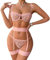 Satohom Women's Sexy Mesh Lingerie Set 3 Pieces Babydoll Underwear Underwired Floral Embroidered Teddy Bra and G-string with Garters Belt See Through Naughty Outfit Nightwear with Thigh for Women