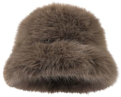 ISAKEN Dampälsmössa pälsmössa vintermössa fuskpäls räv bucket hatt fiskarhatt falsk räv basker varm mössa kosakhatt pälsmössa rysk för resor, skidåkning, vandring, kaffe, M