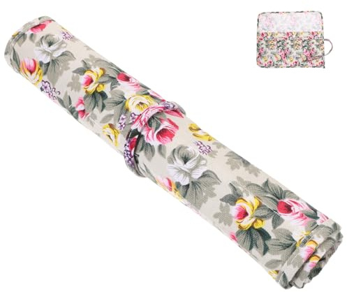 SHINEOFI Pinselhalter Rollup Leinwand 22 Slots Leichter Pinsel Organizer Für Künstler Öl- Und Aquarellpinsel Aufbewahrung Und Transport