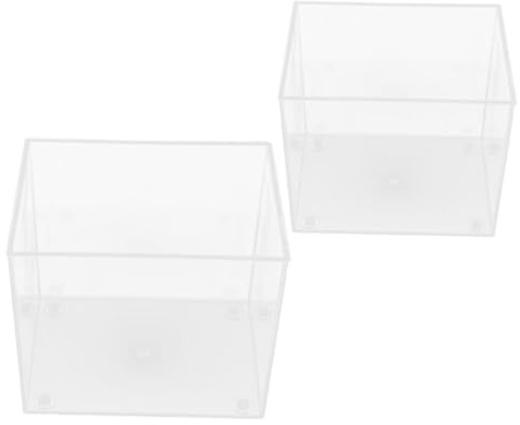 LOLIPPYY 2 Stück Teiliges Mini Aquarium Transparenter Offener Fischglas Behälter Kompakt und Platzsparend Geeignet für Betta Fische Dekorativ für Zuhause Büro oder Schlafzimmer