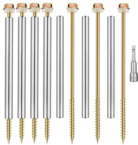 Confezione da 10 viti per grondaia da 20,3 cm con manicotto in acciaio inossidabile, per riparazione grondaie da 15,2 cm, chiodi bianchi durevoli (10)