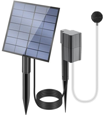 Aireador de estanque alimentado por energía solar - 300 g, ABS de 22 cm y aireador de acuario, accesorios de bomba de aire | Extienda el tubo de oxígeno. Ambiente saludable, no requiere toma de