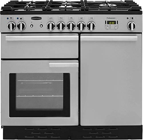 Rangemaster Professional Plus PROP100DFFSS/C 100cm wide Dual Fuel Range Cooker with Gas Hob - Stainless Steel - A/A Rated