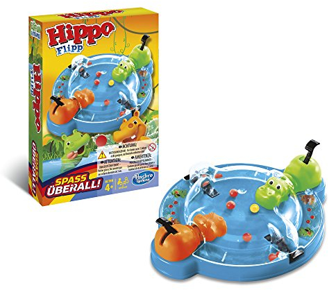 Hasbro Gaming Hippo Flipp Kompakt, klassisches Reisespiel für Kinder ab 4 Jahren