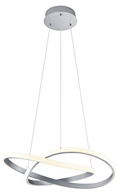 lightling LED Pendelleuchte Wibke, Ringe mit Acrylabdeckung, Korpus aus nickel matt Metall, fest verbaute LED Technik (27W), dimmbar (Switch Dimmer), Höhe zur Decke: max. 150 cm, Durchmesser: 60 cm